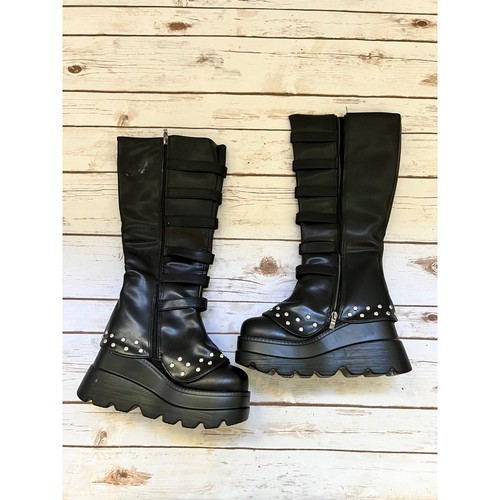 Platform goth boots - goth, black