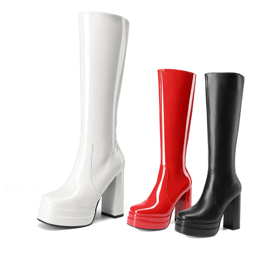 Women knee high boots gogo - knee,