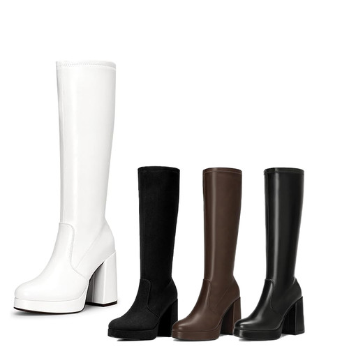 Women knee high platform boots - knee,